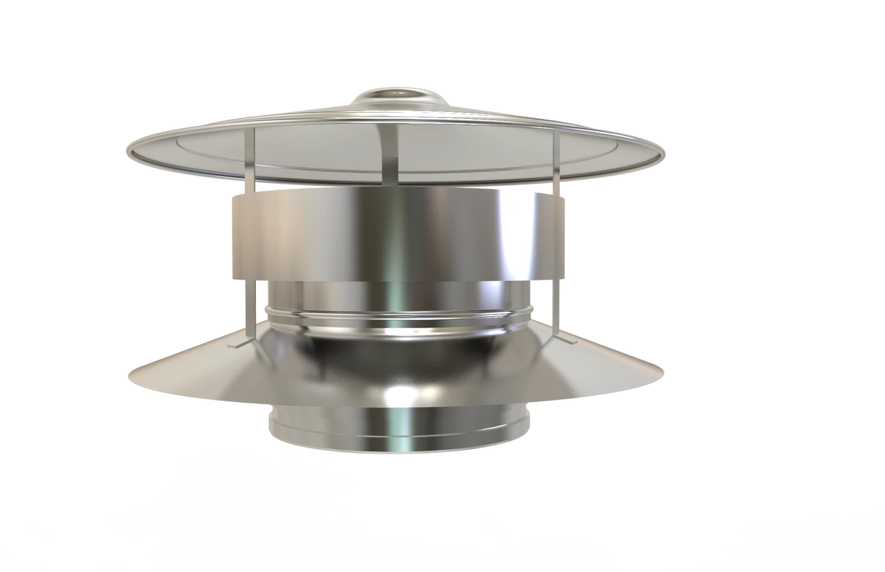 Chapeau Anti-vent Pour Simple Paroi Ø 200mm 1 Chapeau Anti-vent Pour Simple Paroi Ø 200mm